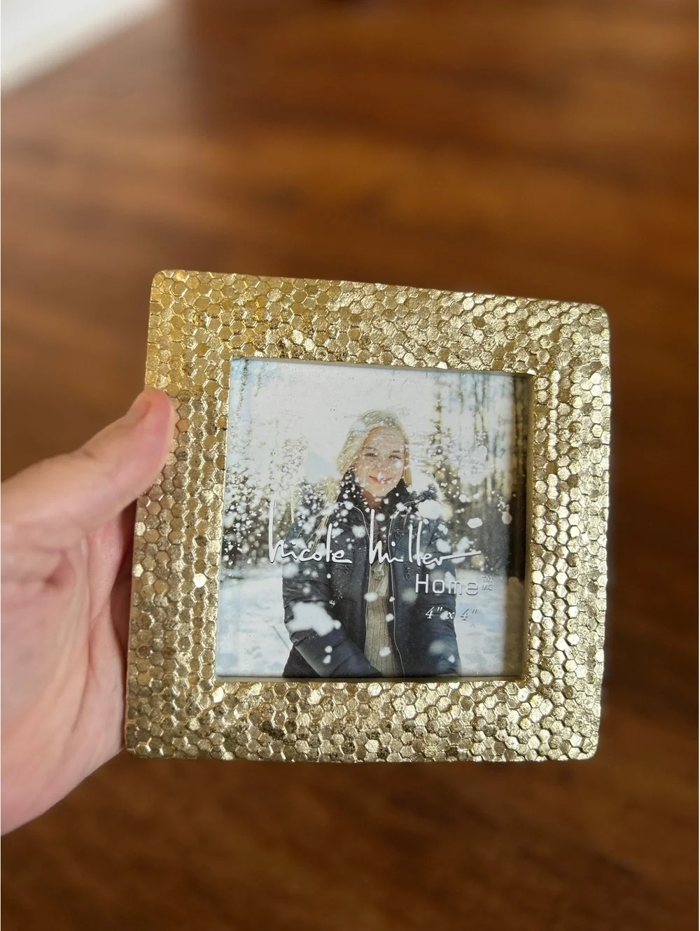 Nicole Miller Home Gold Textured 4x4 Inch Photo Frame